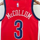 22-23 Pelicans McCOLLUM #3 Red Top Quality Hot Pressing NBA Jersey (Trapeze Edition) 飞人版