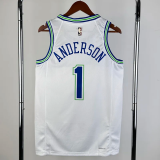 23-24 TIMBERWOLVES ANDERSON #1 White Top Quality Hot Pressing NBA Jersey (Retro Logo)