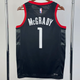 23-24 Rockets McGRADY #1 Black Top Quality Hot Pressing NBA Jersey (Trapeze Edition)