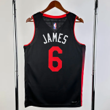 23-24 HEAT JAMES #6 Black City Edition Top Quality Hot Pressing NBA Jersey (V领）