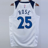 22-23 Timberwolves ROSE #25 White Top Quality Hot Pressing NBA Jersey
