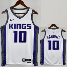 22-23 KINGS SABONIS #10 White Home Top Quality Hot Pressing NBA Jersey(V领）