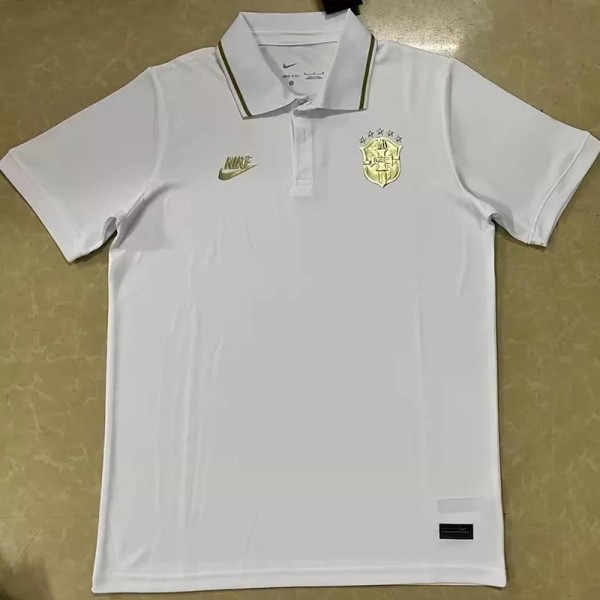 22-23 Brazil White Polo Short Sleeve