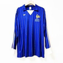 1980 France Home Retro Long Sleeves Soccer Jersey