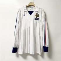 1980 France Away Retro Long Sleeves Soccer Jersey
