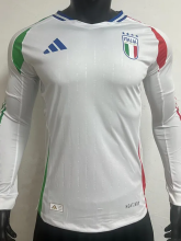 2024 Italy European Cup Away Long Sleeve Player Version Soccer Jersey