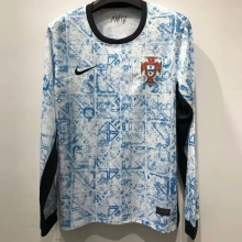 2024 Portugal European Cup Away Long sleeves Fans Version Soccer Jersey