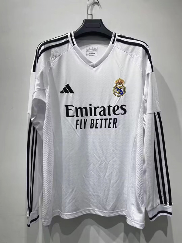 24-25 RMA Home Long sleeves Fans Soccer Jersey