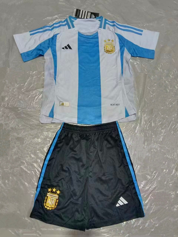 2024 Argentina Home Player Version Kids Soccer Jersey