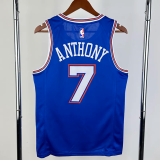 21-22 KNICKS ANTHONY #7 Blue Top Quality Hot Pressing NBA Jersey (Trapeze Edition) 飞人版