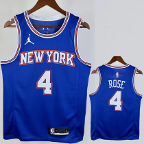 21-22 KNICKS ROSE #4 Blue Top Quality Hot Pressing NBA Jersey (Trapeze Edition) 飞人版