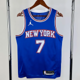 21-22 KNICKS ANTHONY #7 Blue Top Quality Hot Pressing NBA Jersey (Trapeze Edition) 飞人版