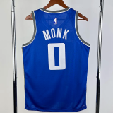 23-24 Kings MONK #0 Blue City Edition Top Quality Hot Pressing NBA