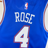 21-22 KNICKS ROSE #4 Blue Top Quality Hot Pressing NBA Jersey (Trapeze Edition) 飞人版