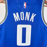 23-24 Kings MONK #0 Blue City Edition Top Quality Hot Pressing NBA