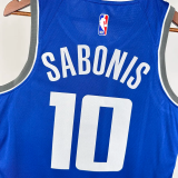 23-24 Kings SABONIS #10 Blue City Edition Top Quality Hot Pressing NBA Jersey