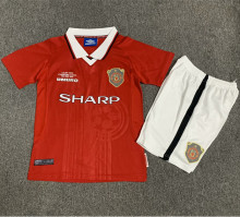 1999-2000 Man Utd Home Retro Kids Soccer Jersey