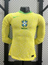 2024 Brazil Home Long sleeves Player Version Soccer Jersey