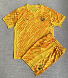 2024 France European Cup Yellow Kids Soccer Jersey