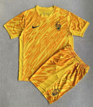 2024 France European Cup Yellow Kids Soccer Jersey