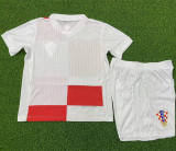 2024 Croatia European Cup Home Player Version Kids Soccer Jersey