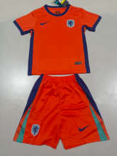 2024 Netherlands European Cup Home Kids Soccer Jersey