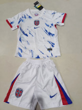 2024 Norway Away Fans Version Kids Soccer Jersey