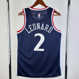 24-25 Clippers LEONARD #2 Navy Blue Away Top Quality Hot Pressing NBA Jersey