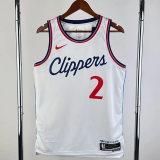 24-25 Clippers LEONARD #2 White City Edition Home Top Quality Hot Pressing NBA Jersey