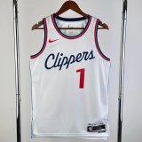 24-25 Clippers HARDEN #1 White City Edition Home Top Quality Hot Pressing NBA Jersey