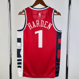 24-25 Clippers HARDEN #1 Red Top Quality Hot Pressing NBA Jersey (Trapeze Edition)