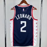 2018-19 Clippers LEONARD #2 Dark Blue City Edition Top Quality Hot Pressing NBA Jersey