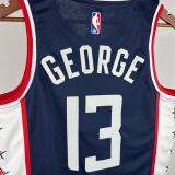 2018-19 Clippers GEORGE #13 Dark Blue City Edition Top Quality Hot Pressing NBA Jersey