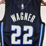 22-23 Magic WAGNER #22 Black Away Top Quality Hot Pressing NBA Jersey（黑色条纹）