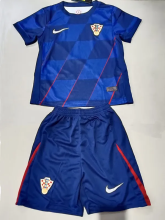 2024 Croatia European Cup Away Kids Soccer Jersey