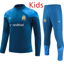 23-24 Marseille High Quality Kids Half Pull Tracksuit