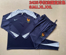 24-25 France High Quality Half Pull Tracksuit