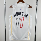 22-23 HEAT JAQUEZ JR. #11 White City Edition Top Quality Hot Pressing NBA Jersey