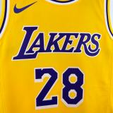 22-23 LAKERS SAKURA #28 Yellow Top Quality Hot Pressing NBA Jersey