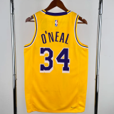 22-23 LAKERS O'NEAL #34 Yellow Top Quality Hot Pressing NBA Jersey