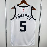 22-23 TIMBERWOLVES EDWARDS #5 White City Edition Top Quality Hot Pressing NBA Jersey