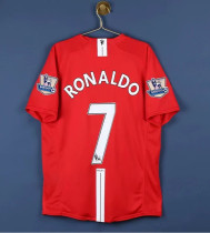 RONALDO 7 #2007-2008 Man Utd Home League Edition Retro Soccer Jersey(联赛版 带双臂章)