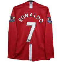RONALDO 7 #2007-2008 Man Utd Home League Edition long sleeve Retro Soccer Jersey(联赛完整版)