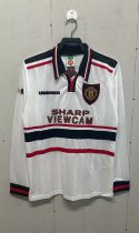 1998 Man Utd Away Long Sleeve Retro Soccer Jersey