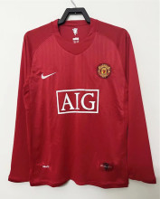 2007-2008 Man Utd Home League Edition Long sleeve Retro Soccer Jersey