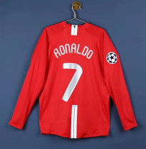 RONALDO 7 #2007-2008 Man Utd Home UCL Edition long sleeve Retro Soccer Jersey (欧冠决赛版)