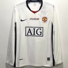 2008-2009 Man Utd Away Long Sleeve Retro Soccer Jersey(带决赛字)