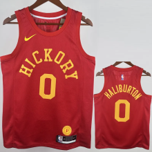 2018-2019 Indiana Pacers HALIBURTON #0 Red Retro Top Quality Hot Pressing NBA Jersey