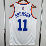 KNICKS BRUNSON #11 White 75th Anniversary Retro NBA Jersey