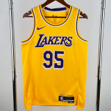 22-23 LAKERS TOSCANO #95 Yellow Top Quality Hot Pressing NBA Jersey